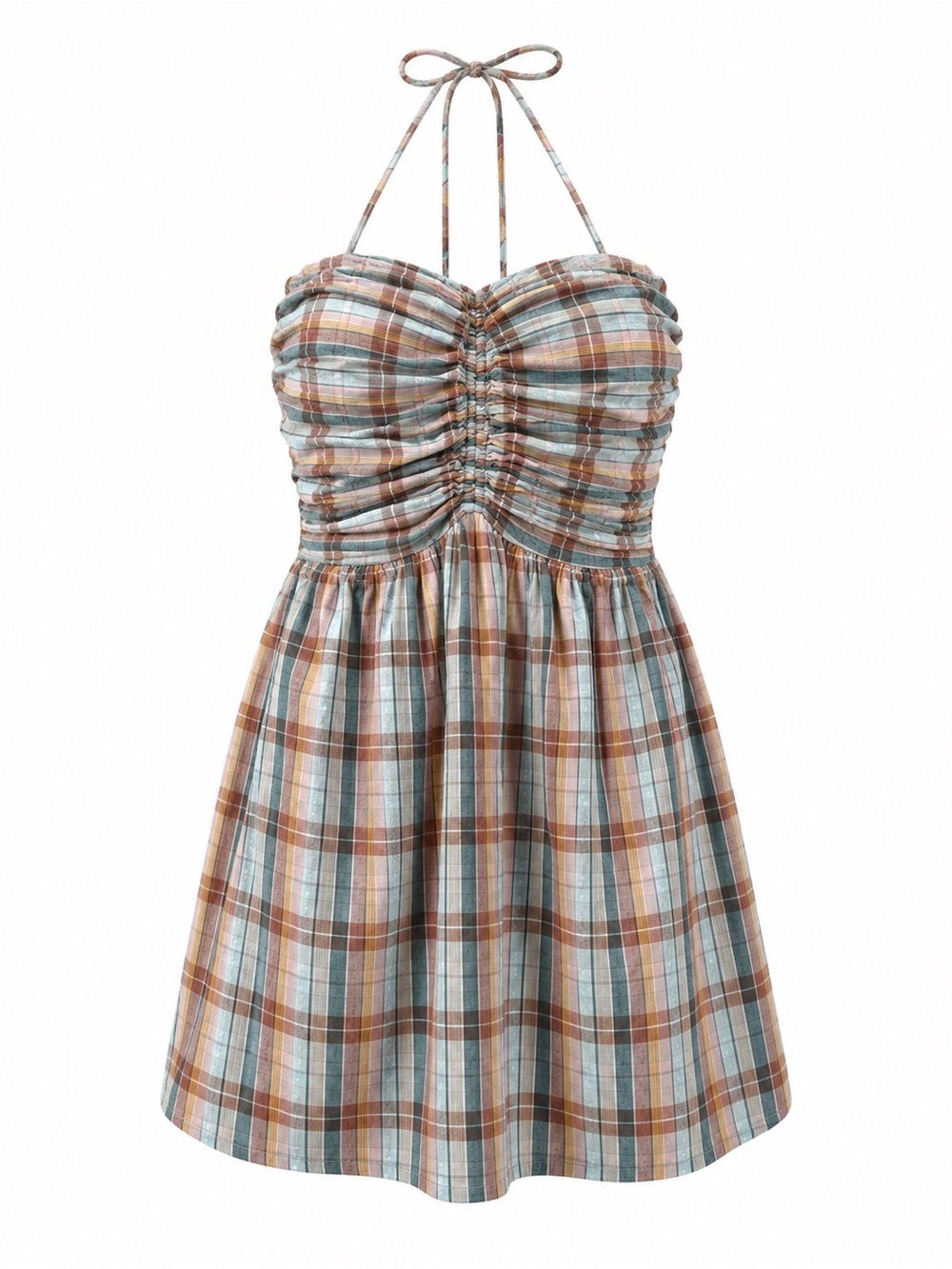 American Eagle plaid halter mini dress, medium